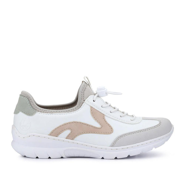 pavers Memory Foam Lace-Up Trainers - White Multi