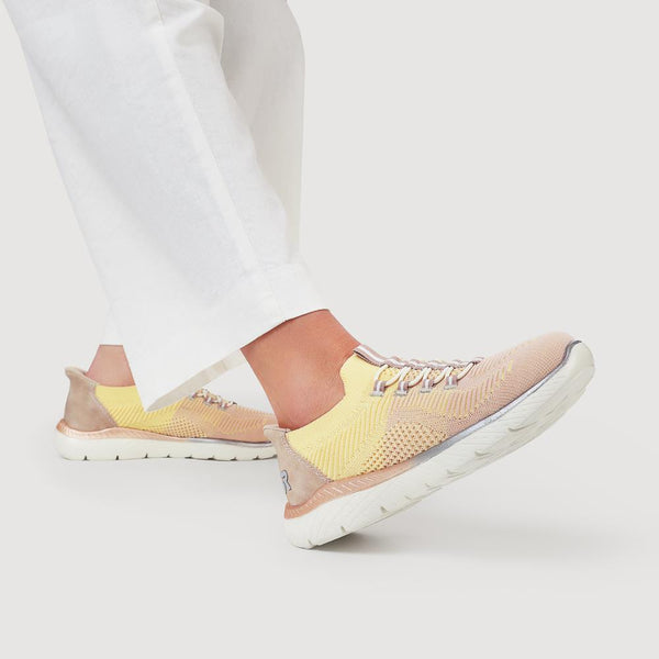 Pavers Memory Foam Slip-On Trainers - Yellow