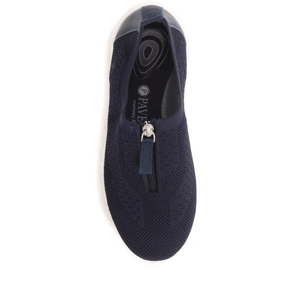 Pavers Memory Foam Trainers - Navy