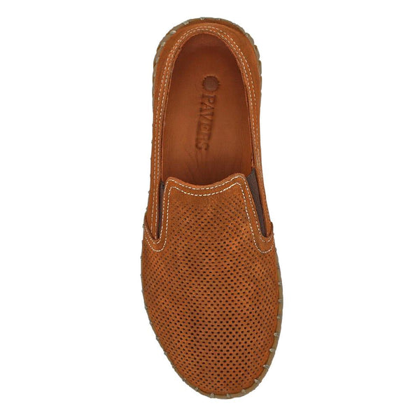 Pavers Men's Casual Leather Slip-On Shoes - Tan
