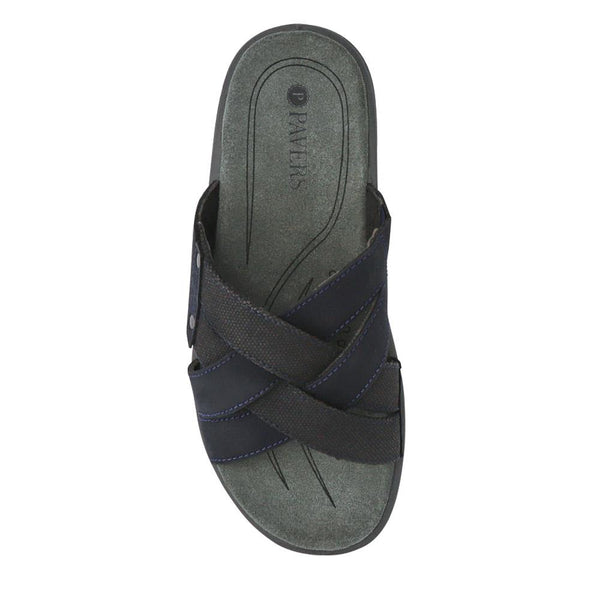 Pavers Men's Leather Mules - Navy