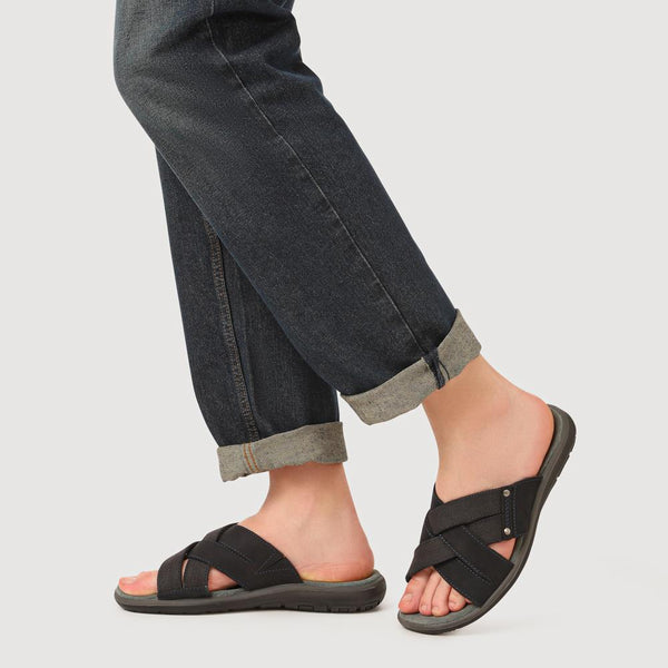 Pavers Men's Leather Mules - Navy
