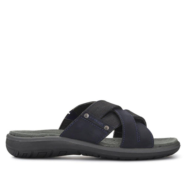 pavers Men's Leather Mules - Navy