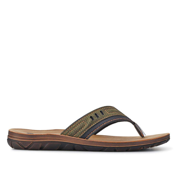 pavers Men's Slip-On Toe Post Sandals - Brown