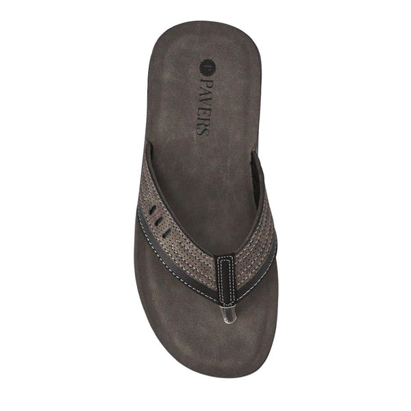 Pavers Men's Slip-On Toe Post Sandals - Grey