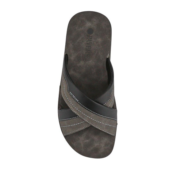 Pavers Men's Strappy Slides - Black