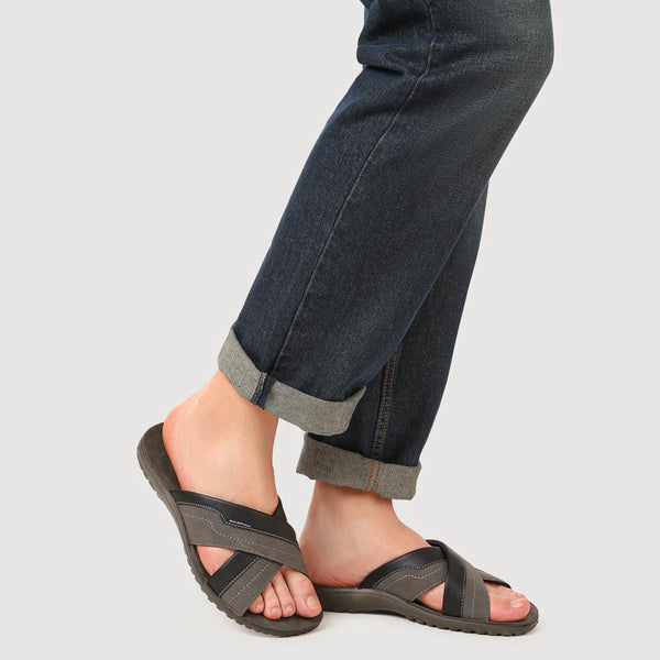 Pavers Men's Strappy Slides - Black