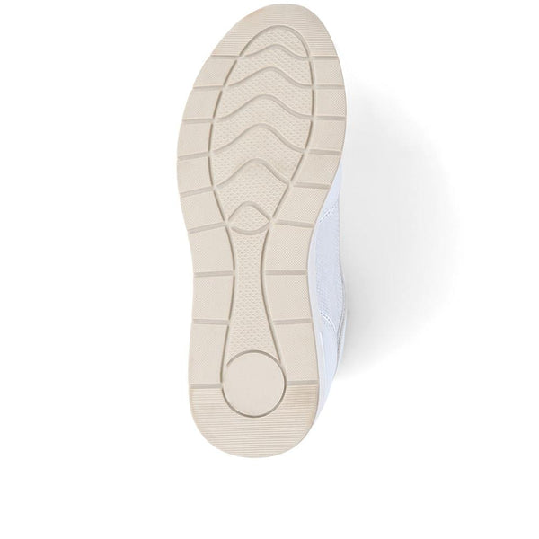 Pavers Metallic Accent Wedge Trainers - White