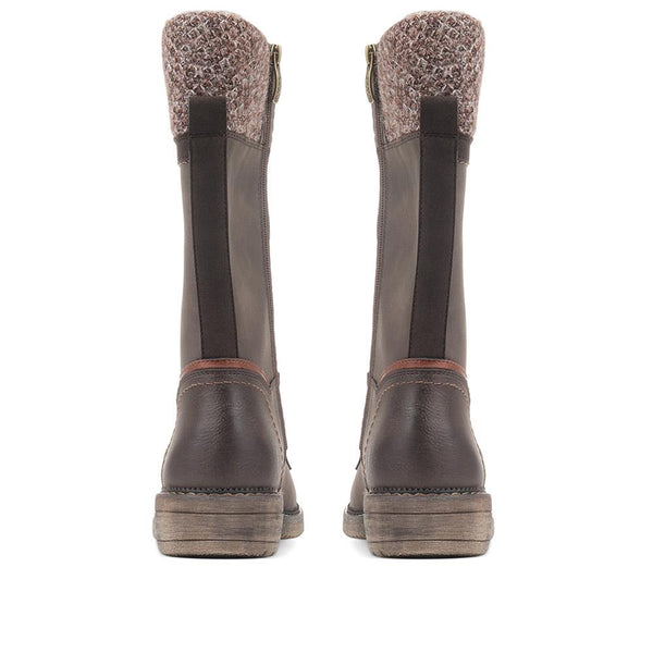 Pavers Military Calf Boots - Brown