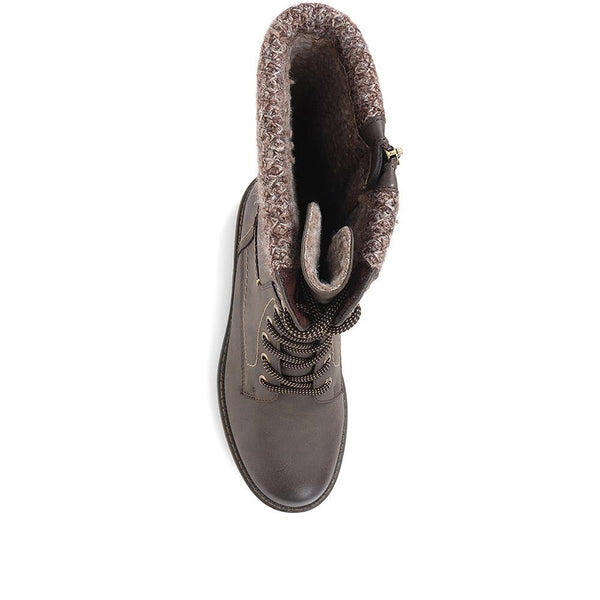 Pavers Military Calf Boots - Brown