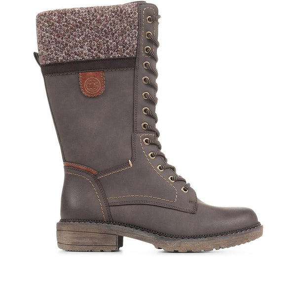 pavers Military Calf Boots - Brown