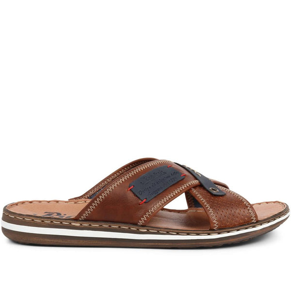 pavers Mule Slider Sandals - Brown
