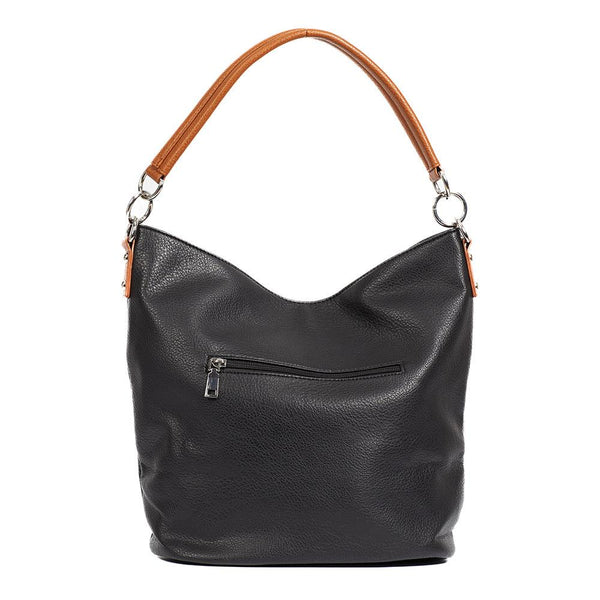 pavers Multi-Zip Handbag - Black-Tan