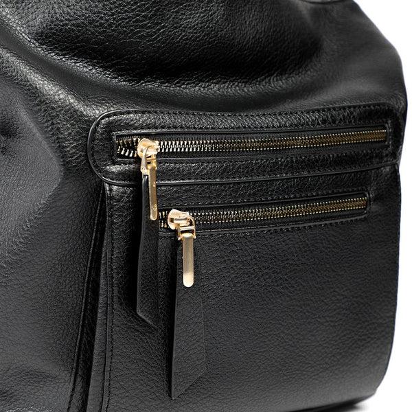 Pavers Multi Zipped Stylish Shoulder Bag - Black