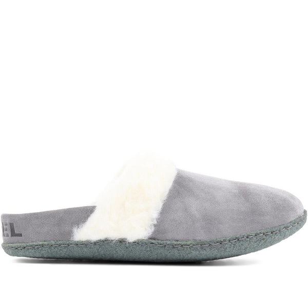 pavers Nakiska Slide Leather Slippers - Grey