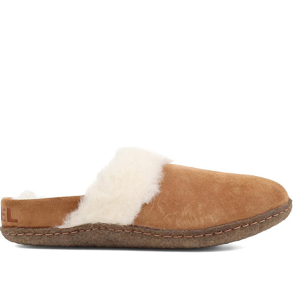 pavers Nakiska Slide Leather Slippers - Natural