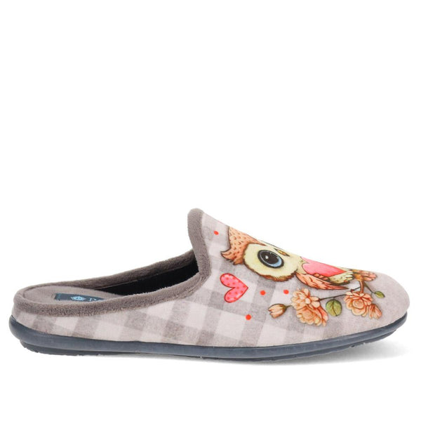 pavers Novelty Owl Slippers - Grey