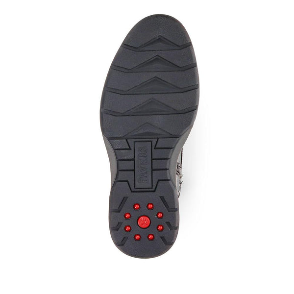 Pavers Patched Lace-Up Boots - Black