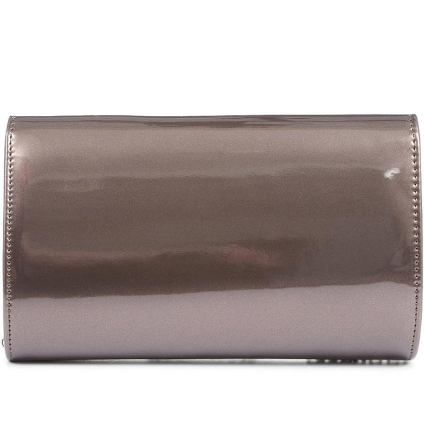 Pavers Patent Clutch Bag - Pewter