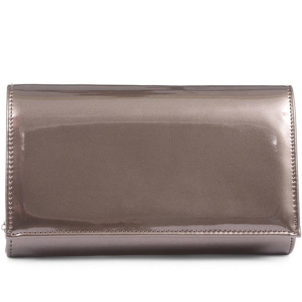 pavers Patent Clutch Bag - Pewter