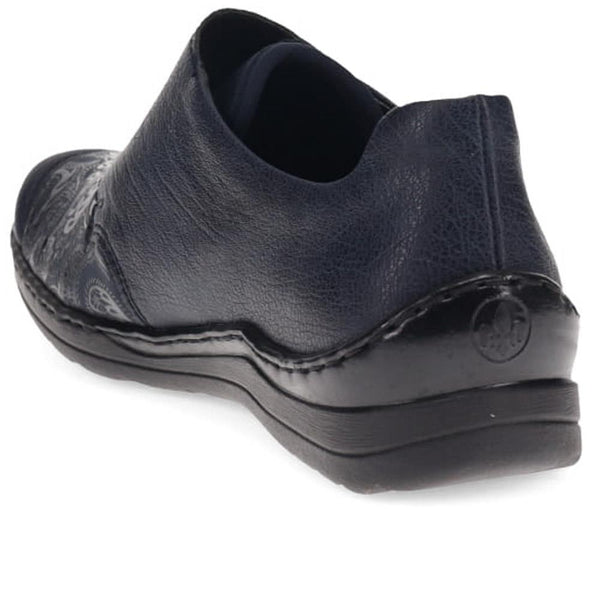 Pavers Patterned Touch-Fasten Shoes - Navy