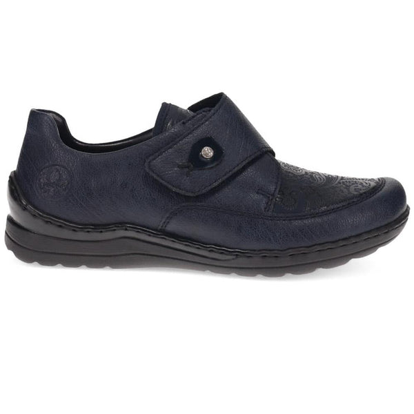 pavers Patterned Touch-Fasten Shoes - Navy