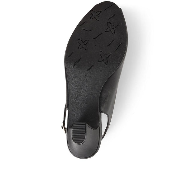 Pavers Peep-Toe Slingback High Heels - Black