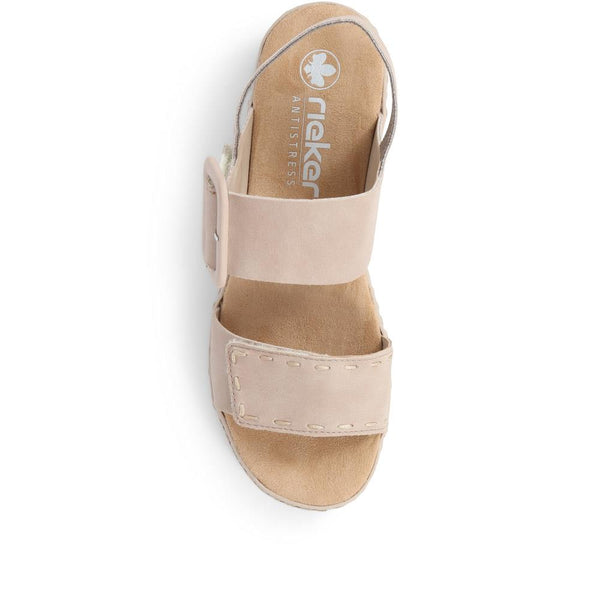Pavers Platform Touch-Fasten Sandals - Beige