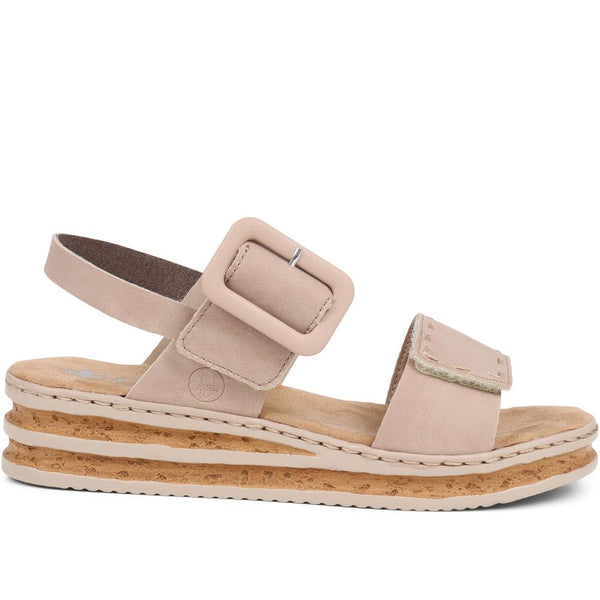 pavers Platform Touch-Fasten Sandals - Beige