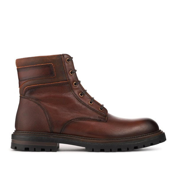 Pavers Premium Leather Zip & Lace Up Boots - Brown