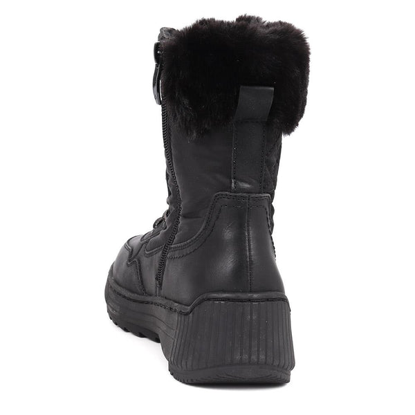 Pavers Quilted Water-Resistant Weather Boots - Black