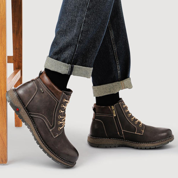 Pavers Relife Wide Fit Lace-Up Boots - Dark Brown