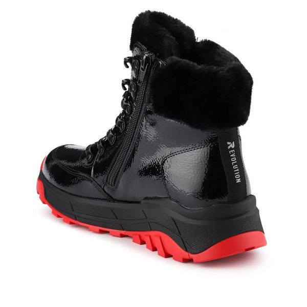 Pavers Rieker Fleece-Lined Hiker Boots - Black-Red
