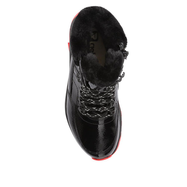 Pavers Rieker Fleece-Lined Hiker Boots - Black-Red