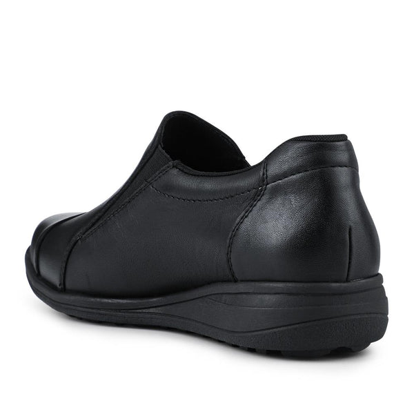 Pavers Rieker Leather Slip-On Shoes - Black