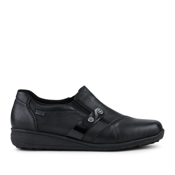 pavers Rieker Leather Slip-On Shoes - Black