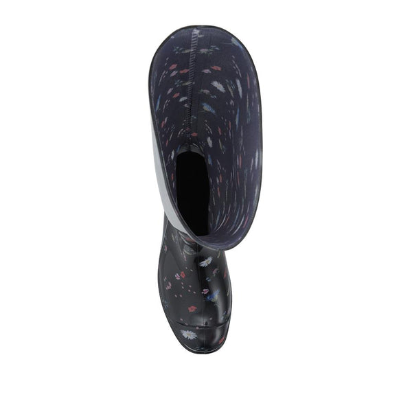 Pavers Rubber Waterproof Wellies - Black Floral