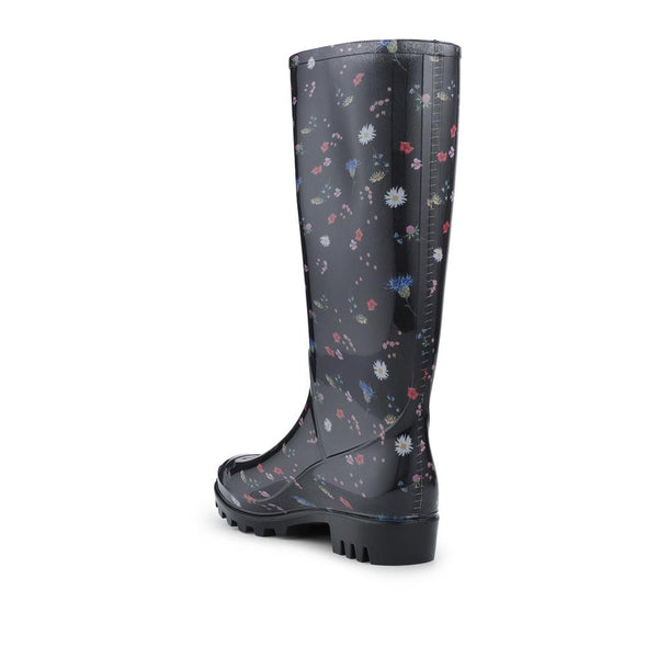 pavers Rubber Waterproof Wellies - Black Floral