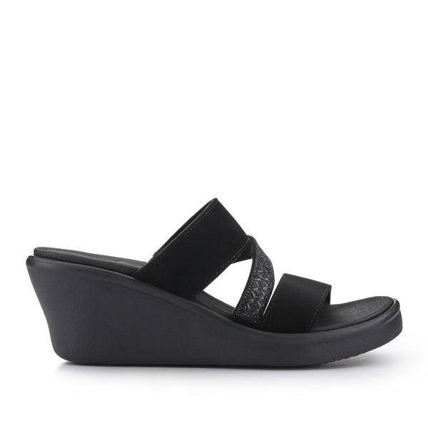pavers Rumble On Wedge-Heeled Mules - Black