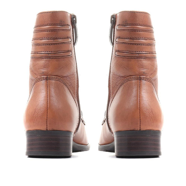 Pavers Sabina-03 Leather Ankle Boots - Tobacco