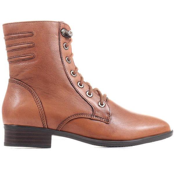 pavers Sabina-03 Leather Ankle Boots - Tobacco