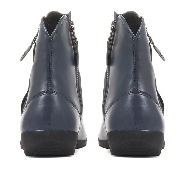 Pavers Sanja Leather Boots - Navy