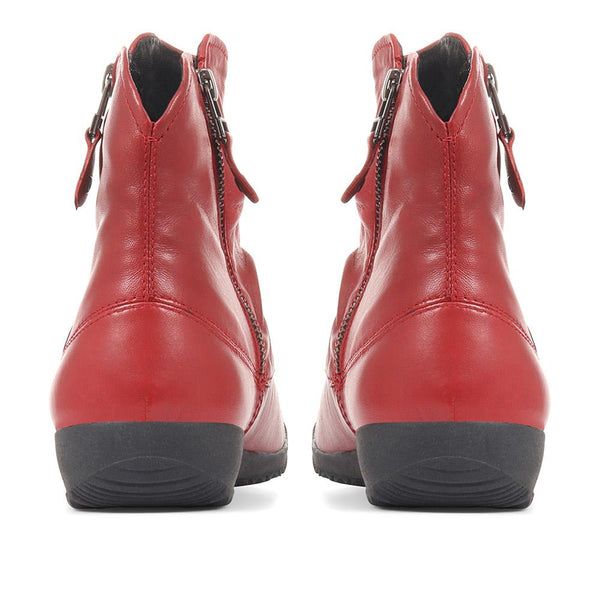 Pavers Sanja Leather Boots - Red
