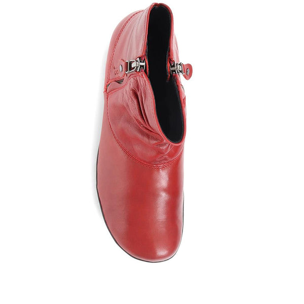 Pavers Sanja Leather Boots - Red