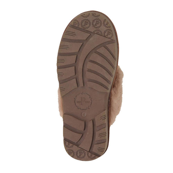 Pavers Sheepskin Lined Slippers - Taupe