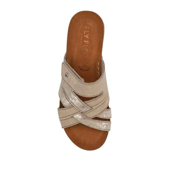 Pavers Shock-Absorbing Leather Sandals - Beige