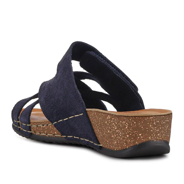 Pavers Shock-Absorbing Leather Sandals - Blue