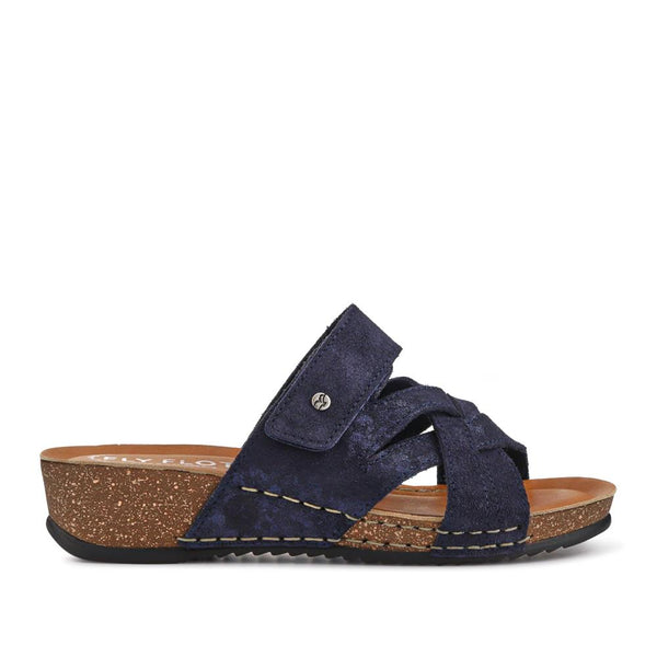 pavers Shock-Absorbing Leather Sandals - Blue