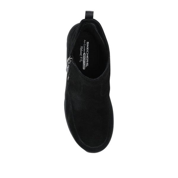 pavers Skechers Zip Up Leather Boots - Black