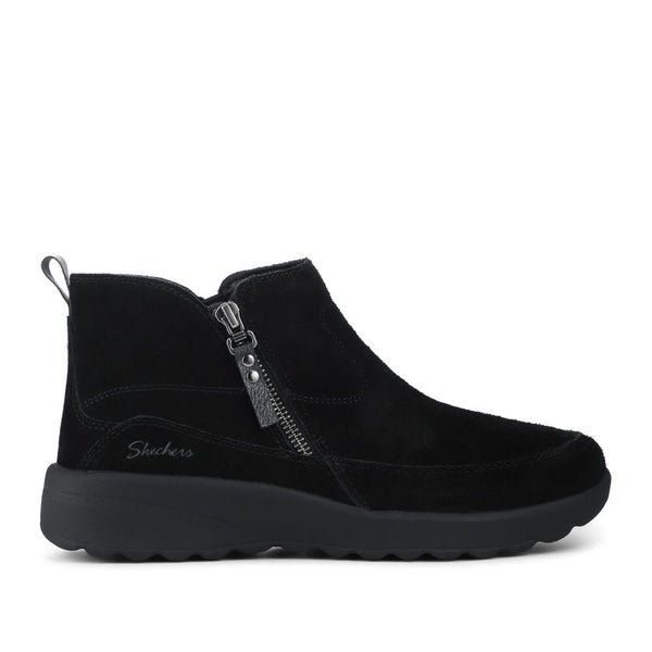 pavers Skechers Zip Up Leather Boots - Black